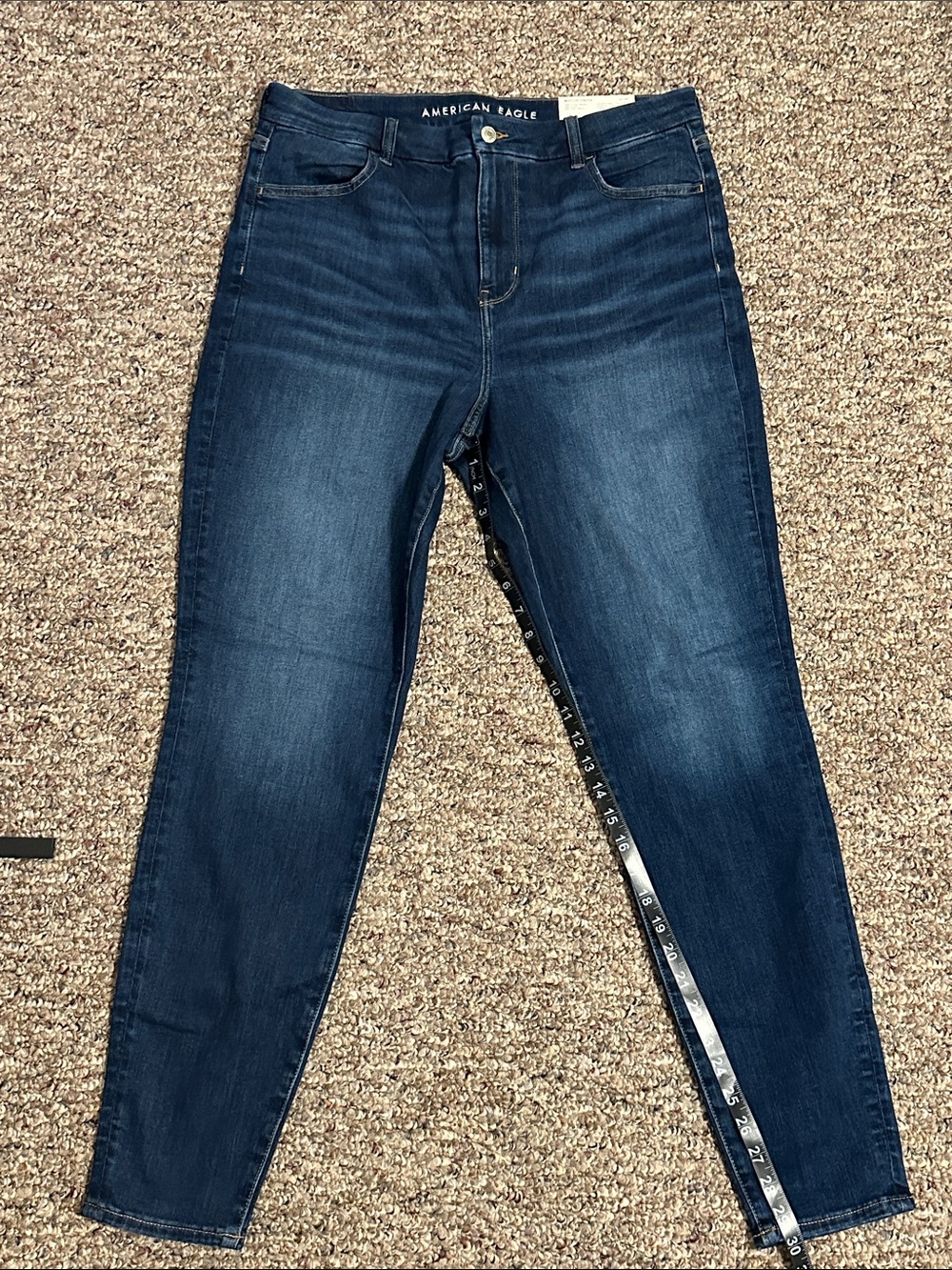 American Eagle Outfitters Dark Indigo High-Rise Skinny Jeans